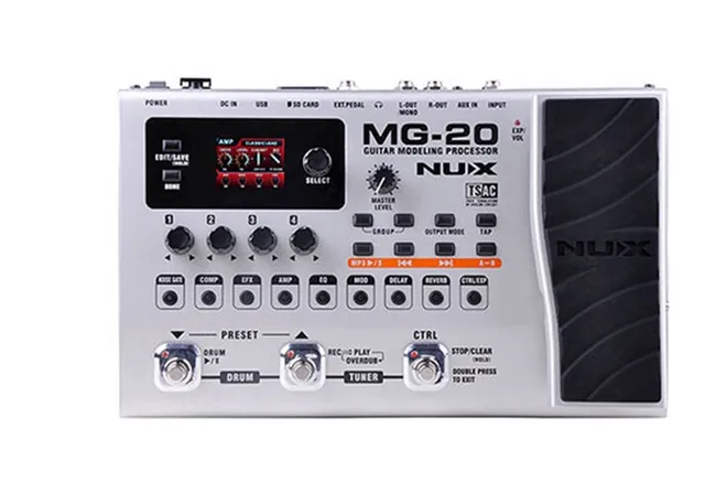 Best price at $219 Cheap NUX MG-20 Guitar Modeling Processor Drum Pattern Switch Pedal 60 Effect Models,Solo, Tapo, Delay