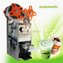 free shipping commercial electric automatic cup sealer machine coffee, milk,bubble tea plastic cup sealing machine