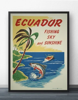 

Vintage Ecuador Vacation Travel Movie Wall Art Paint Wall Decor Canvas Prints Canvas Art Poster Oil Paintings No Frame