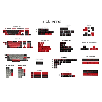 

1 Kit PoFoCaps PBT Dye Sublimation Key Caps Personality Mechanical Keyboard Keycap For Dota2 Butcher Full Set Cherry Profile