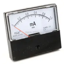 DC 1MA 20MA 30MA 50MA 100MA 200MA 300MA 500MA Analógico Atual Medidor de Painel Ampere Amperímetro DH-670 DH670