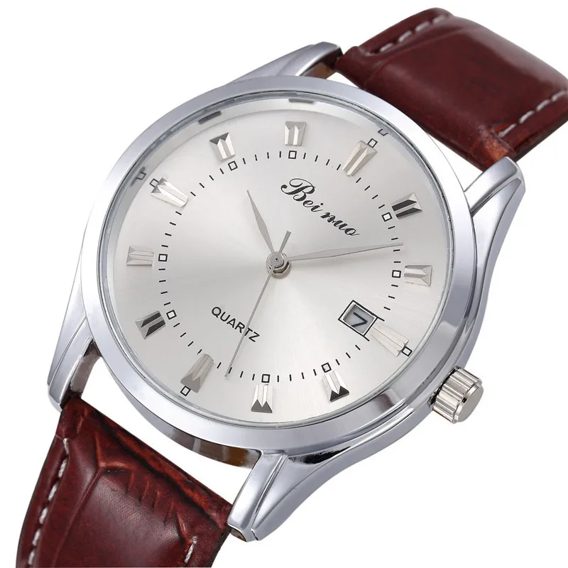 Reloj Deportivo Hombre Модные кварцевые часы мужские с кожаным ремешком повседневные