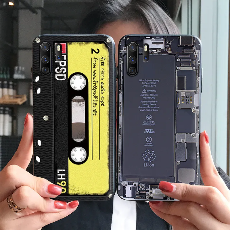 Retro color radio tape case FOR Huawei P30 PRO Relief cover embossed P30PRO | Мобильные телефоны и аксессуары