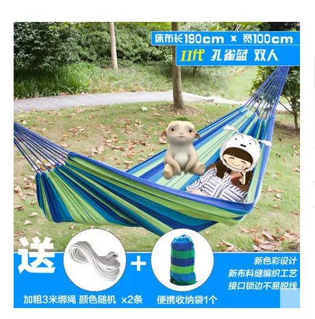 200X100cm Outdoor Multifunction hammock swing rainbow Striped canvas double indoor thickening widened dormitory double hammock 