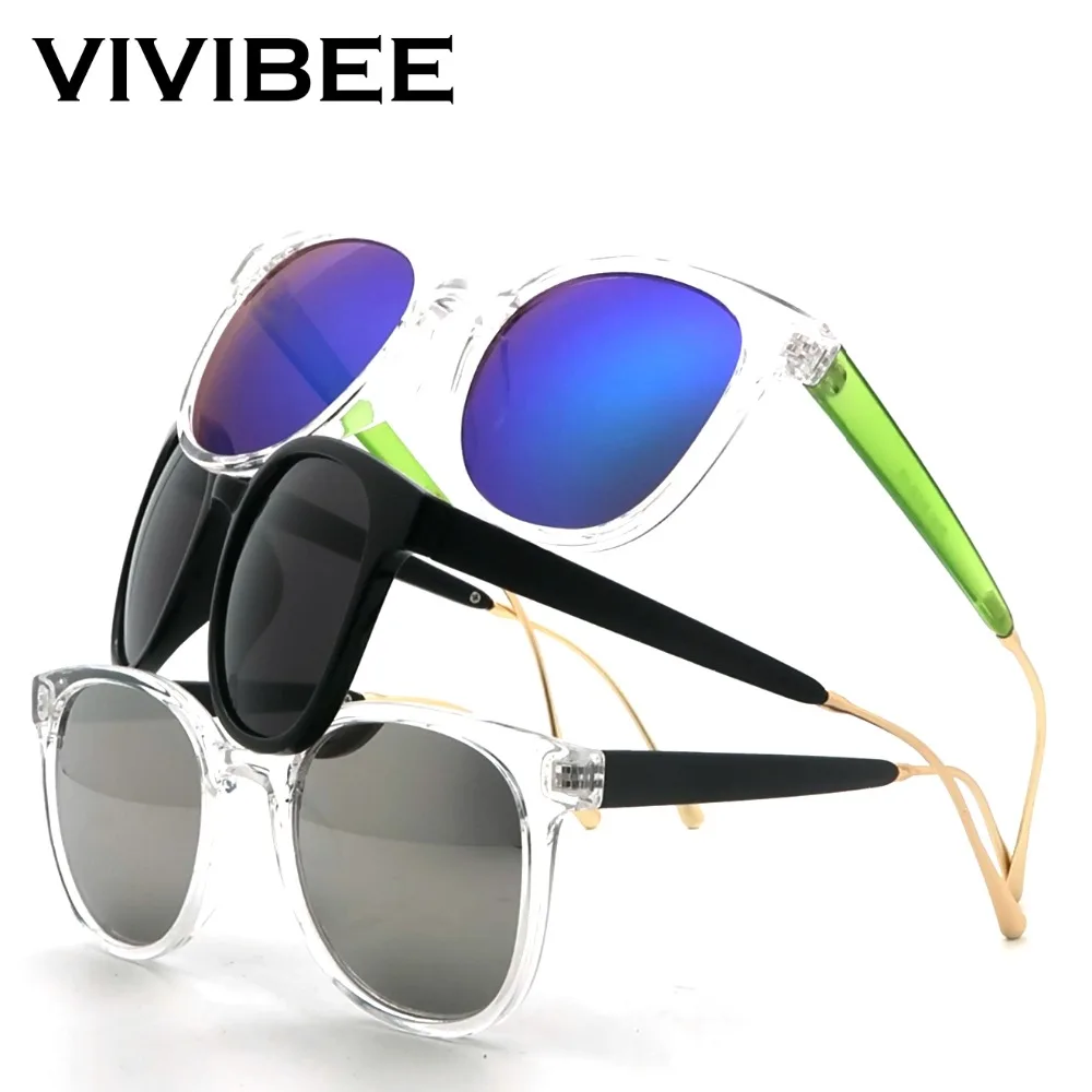 VIVIBEE прозрачные Квадратные Солнцезащитные очки для женщин брендовая дизайнерская Новая мода тренд винтажные овальные стильные очки мужские оттенки