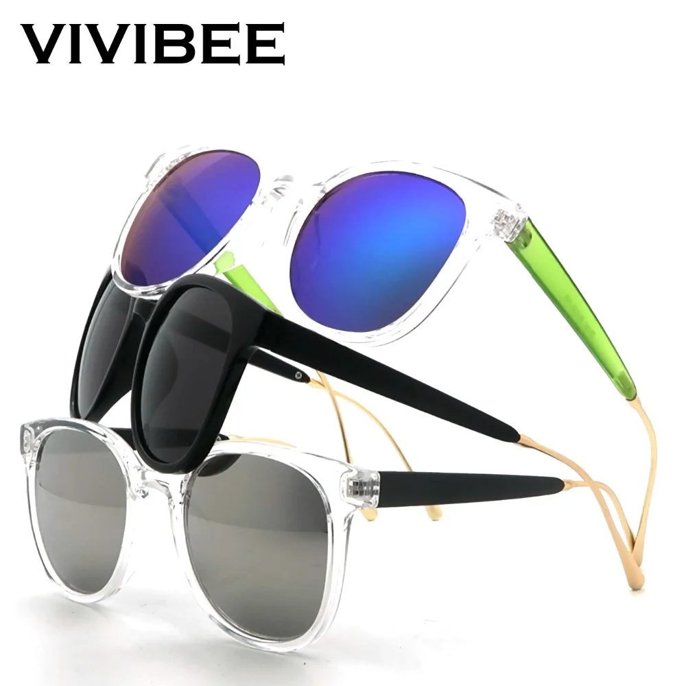 

VIVIBEE Transparent Square Sunglasses Women Brand Designer New Fashion 2019 Trend Vintage Oval Style Glasses Men Shades