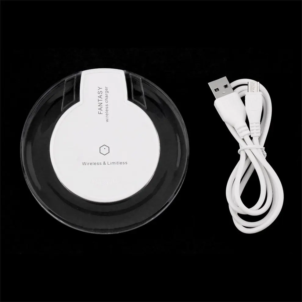 

8 pcs Mini Fantasy Transparent Disk Qi Wireless Charging Pad Plate For Samsung S6