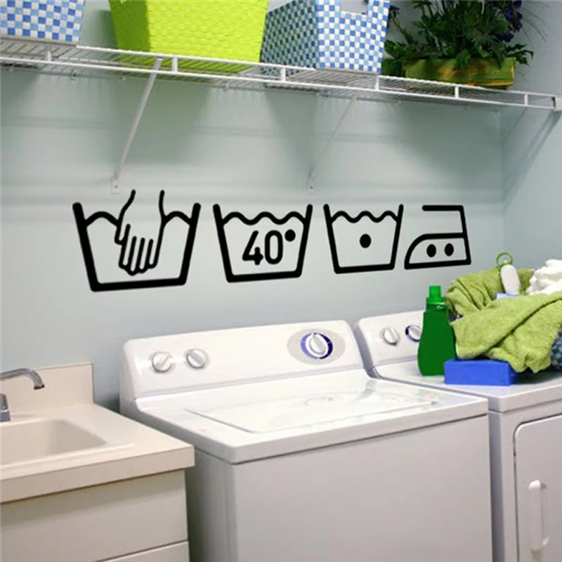 Buy Vinyl Wall Decals Cleaning instructions Laundry