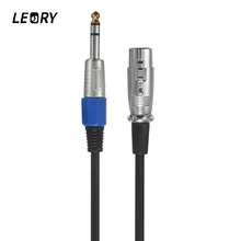 LEORY Mic Cable 3 Pin XLR Female Jack To 1/4″ 6.35mm Male Plug Stereo Microphone Adapter Cable