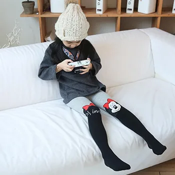 

Baby Girl Tights Mickey Pantyhose Girl Cartoon Pattern Pure Cotton Cute Knee High Socks Keep Warm 2-9 year Children's Tights