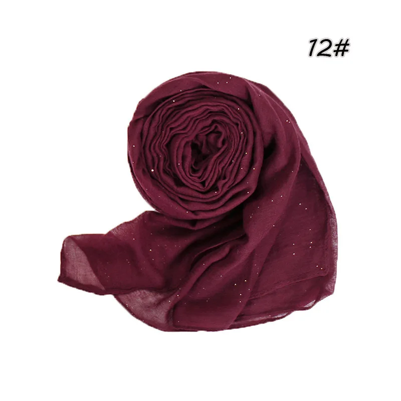 90*180cm fashion muslim women cotton hijab scarf glitter foulard femme musulman shawls islamic headscarf malaysia hijab