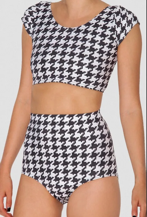 

EAST KNITTING X-246 Houndstooth Nana Suit Bottom High Waist women Summer short Pants S M L XL PLUS SIZE