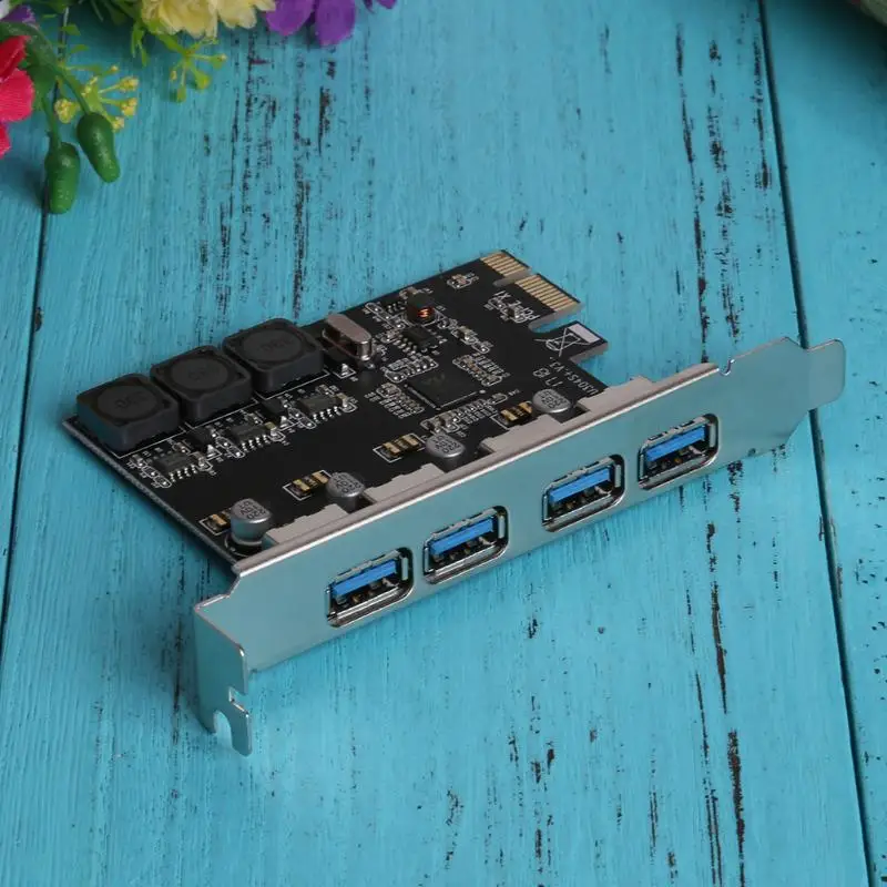 Tarjeta de expansión PCI-E de 4 puertos USB 3,0 PCI Express tarjeta PCIe pci-e usb 3,0 controlador de Host 4 x USB3.0 añadir en tarjetas de expansión de tarjeta Tarjeta de expansión PCI-E de 4 puertos USB 3,0 PCI Express tarjeta PCIe pci-e usb 3,0 controlador de Host 4 x USB3.0 añadir en tarjetas de expansión de tarjeta
