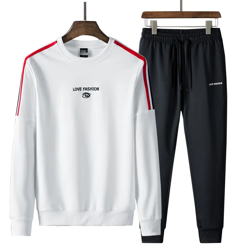 

2019 New Fashion Men'S Sportswear Suits Spring Autumn Sets Sweatshirt +Ankle Length Pants Young Male Tracksuit Clothing