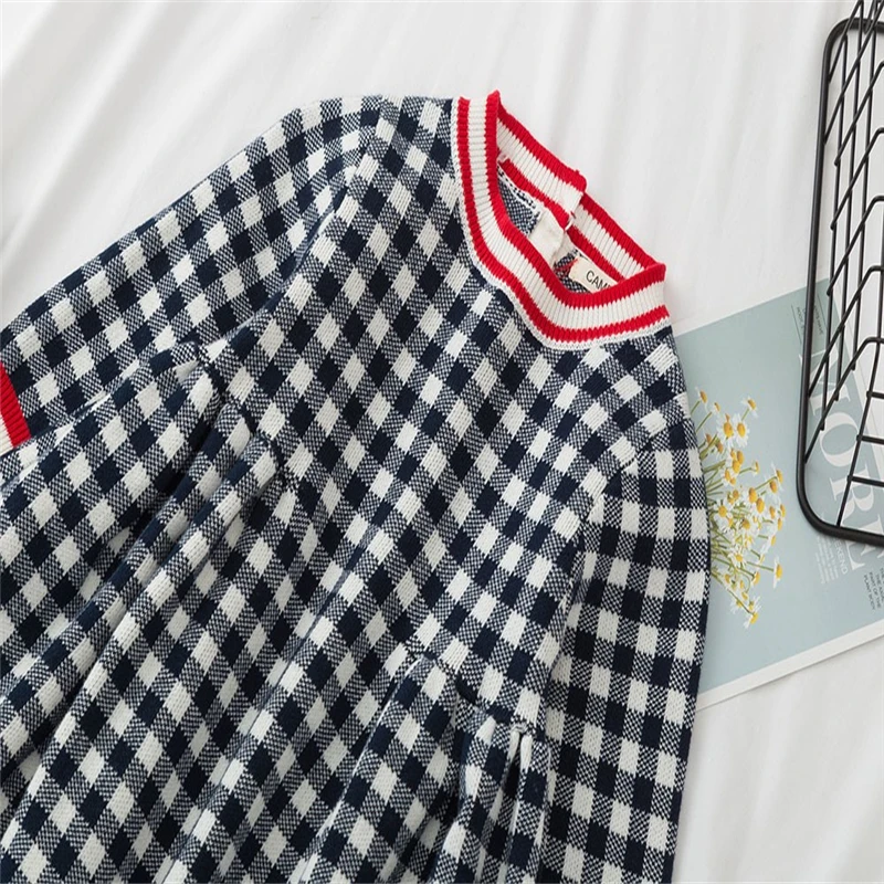 2019 New Kids Baby Girl Knitted Sweater Dress Winter Lattice Crochet Dress Tops Clothes Newborn Baby Girl Clothes Cotton V9# (12)