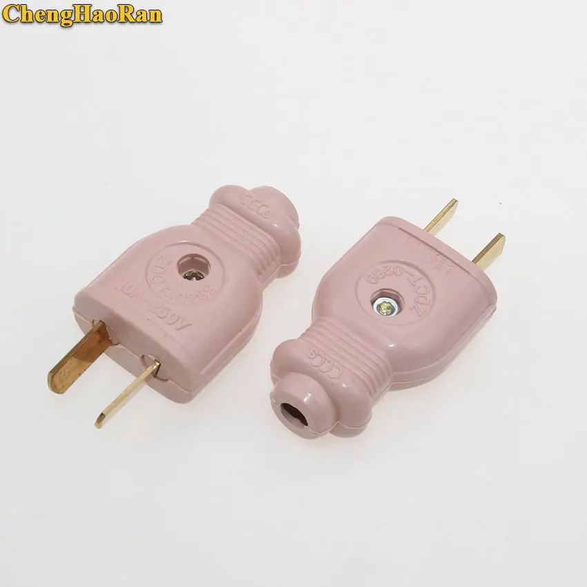 

ChengHaoRan 2-10PCS AC 10A 250V power socket 2pin white male Electrical Plug for Extended Power Cord Connector 2 pin