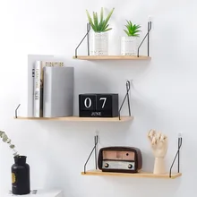 Nordic style colorful wood shelves Wall clapboard decoration TV Wall Hanging Storage Children kids clothing store display stand