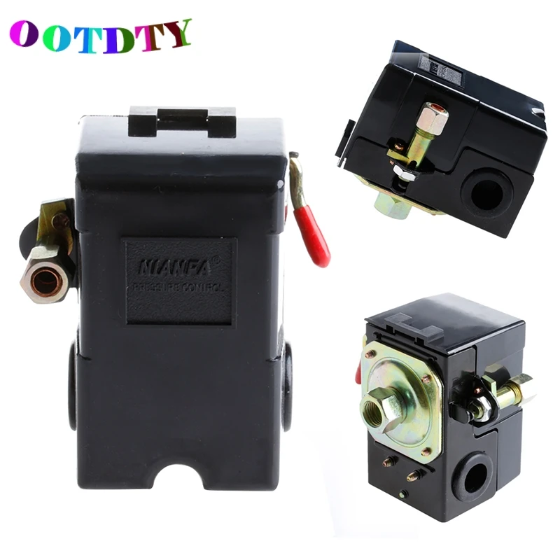 

OOTDTY 1 Port Air Compressor Pressure Control Switch 95-125PSI On/off Lever AC 220V