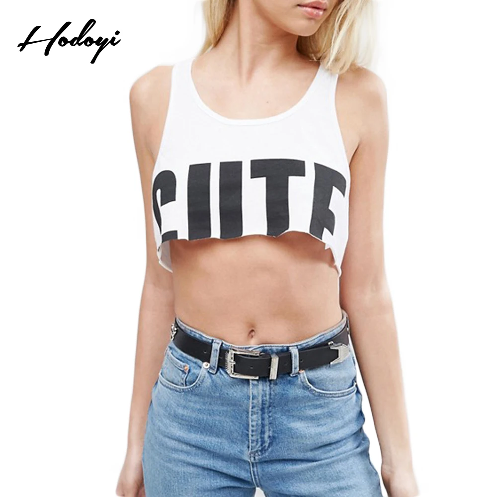 Hodoyi 2017 Solid White Casual Women Tanks Short Sleeveless O neck
