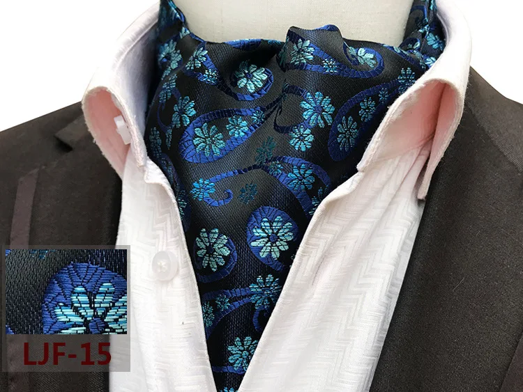 Ретро для мужчин галстук новый большой узор шелк жаккард платок Gravata шейный платок Steinkrik галстук Аскот свадебный подарок