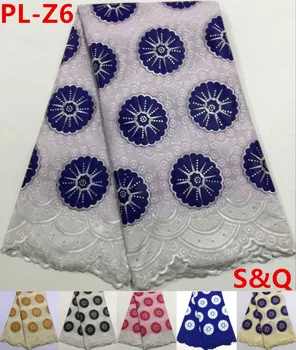 

Hot sale latest african laces 2019 african swiss voile lace in switzerland cotton lace with stone nigerian lace fabrics PL-Z6