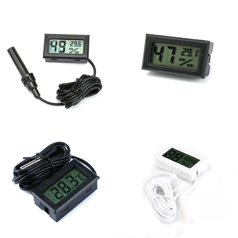 

Mini LCD Digital Thermometer Hygrometer Probe For incubator Fridge Freezer Thermograph Temperature Humidity Meter Detector