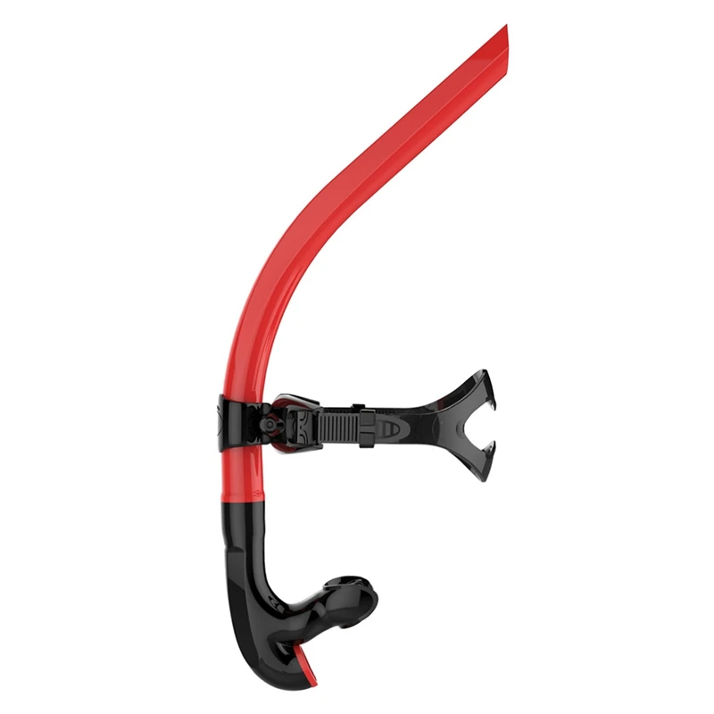 Мокрое дыхательное трубка, центральное крепление, силиконовый мундштук, односторонние клапаны, регулируемое снаряжение для подводного плавания - Цвет: Красный