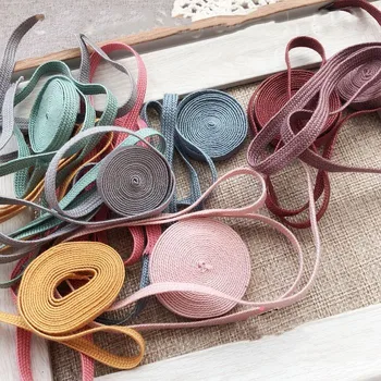 

Kewgarden DIY Bowknot Cotton Ribbon Handmade Tape Cotton Wire Weaving Satin Ribbons 1/4" 6mm material Accessories Riband 10meter