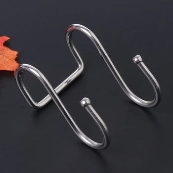 

Stainless Steel Round S Shaped Dual Hanger Hook Kitchen Cabinet Clothes StorageRamadan Festival Gifts