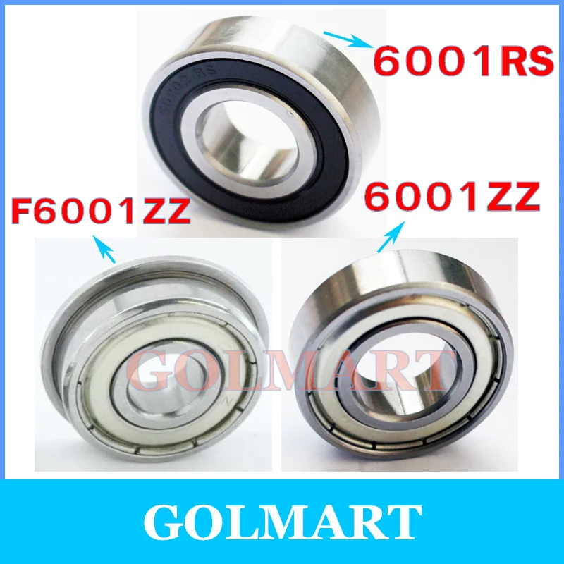 

20pcs flange bushing ball bearings F6001ZZ 12*28*8 mm 6001ZZ 6001-2RS S6001RS 6001 stainlesss steel ball bearing