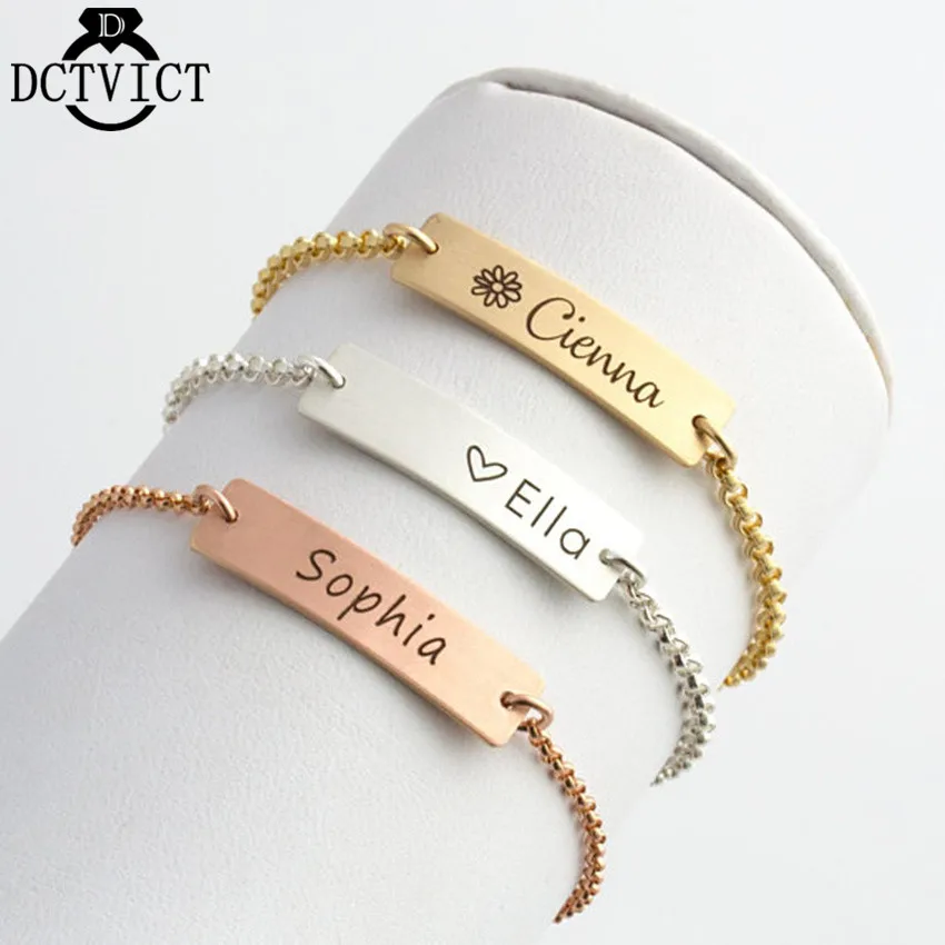 Personalized Nameplate Bracelets For Women Name Custom Bracelet Femme