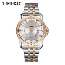Time100 Для мужчин кварцевые часы с ремешком из нержавеющей стали Кварцевые часы Для мужчин наручные часы Бизнес Повседневный стиль аналоговый циферблат отображение даты цвет золотистый