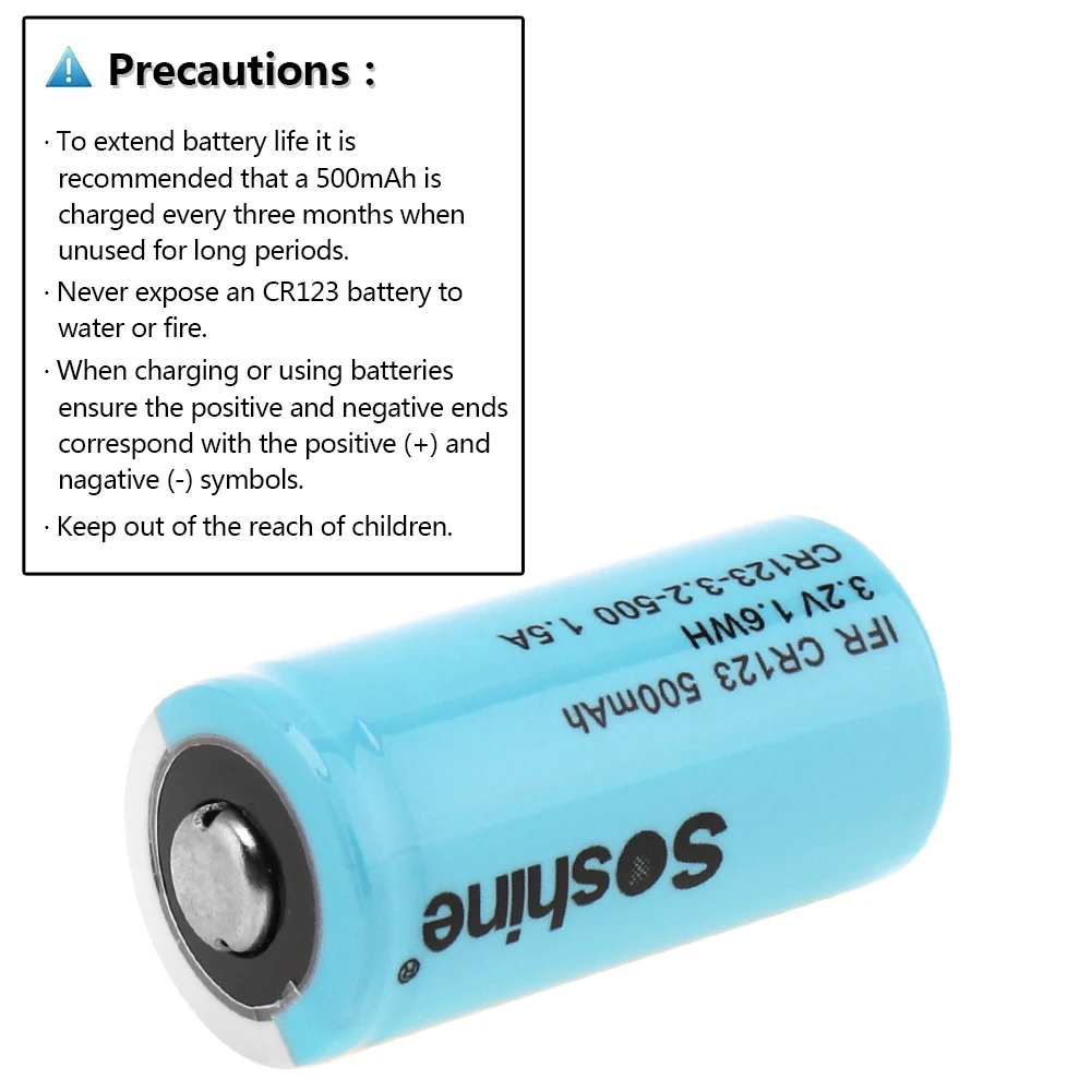 4 шт./компл. Soshine IFR CR123 3,2 V 500mAh LiFePO4 аккумуляторная батарея+ батарейный блок для фонарика/фары/камеры