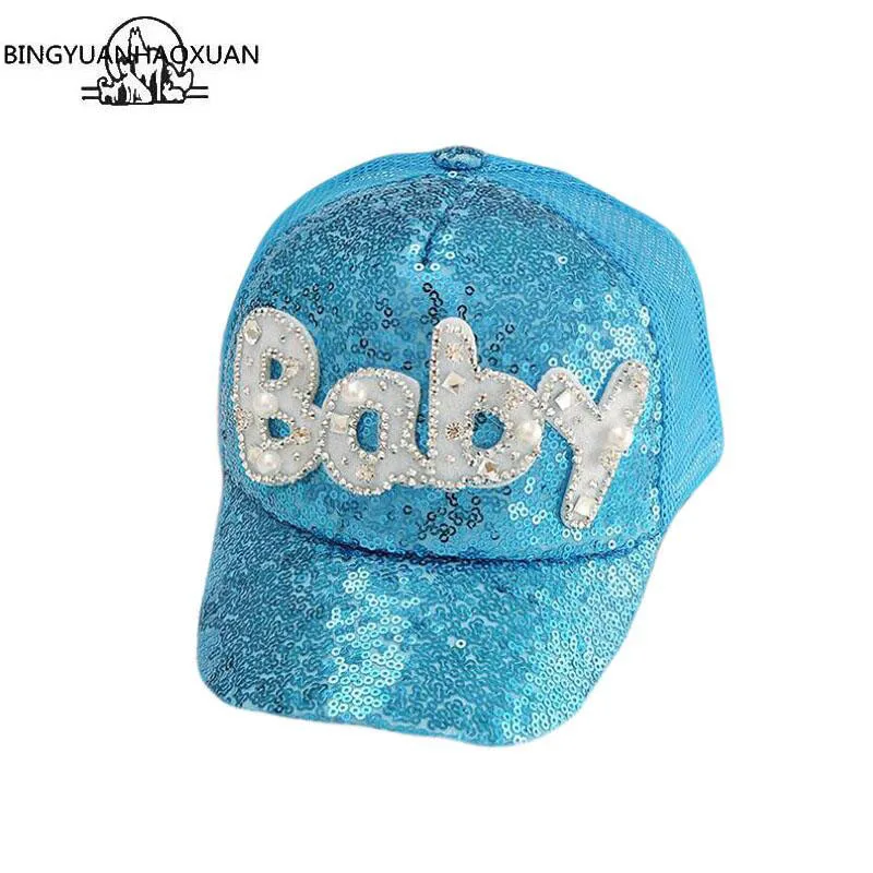 

BINGYUANHAOXUAN Brand New Summer Children Kid Pearl Flower Cap Baseball Cap Hat For Girls Children Adjustable Snapback Casquette