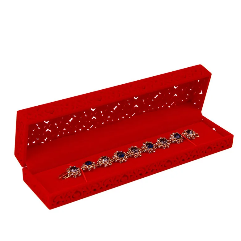 Высококачественная бархатная коробка 6x6x4,7 см, 6 шт., красная коробка для свадебного кольца, коробка для ювелирных украшений, Подарочный чехол для ювелирных изделий, ожерелья, бархатная коробка для браслетов - Цвет: Red 22.5x5.9x3.5cm