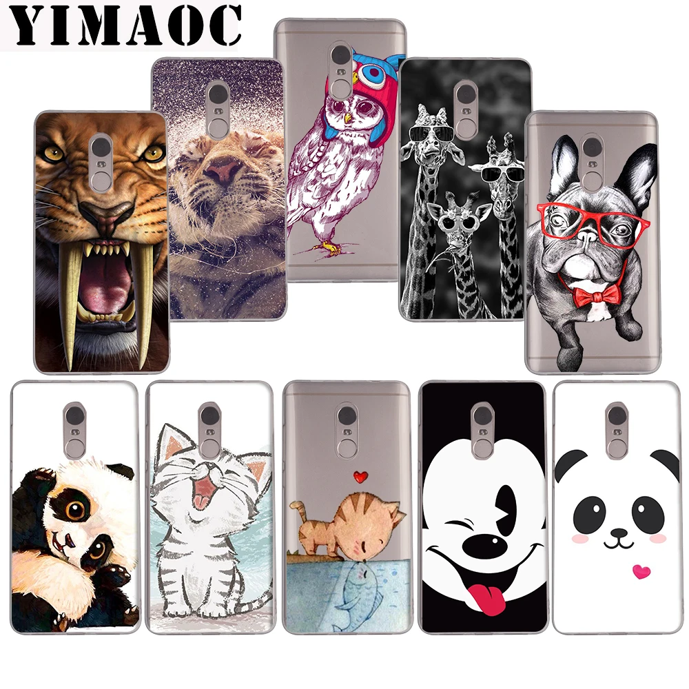 

YIMAOC cute animal Cartoon Soft Case for Xiaomi Mi a1 a2 f1 6 8 lite se mix 2s Redmi 5 6 6a S2 Plus 5A Note 5 6 Pro 4 X