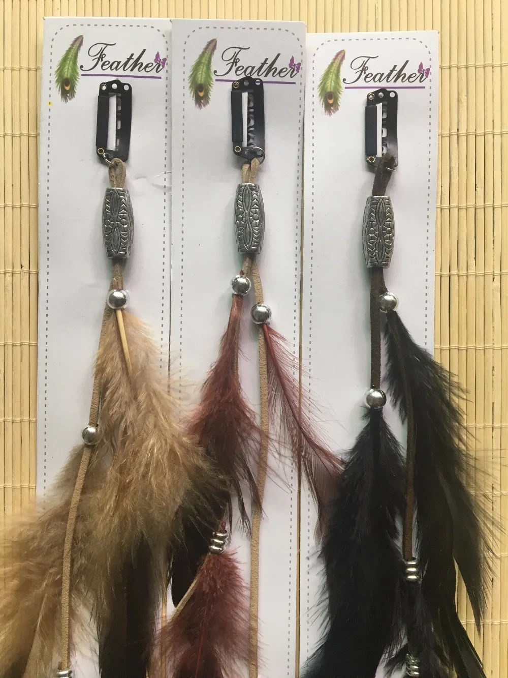 Feather Hair Clips Leather Fashion Natural Feather Hair Clip Hair
