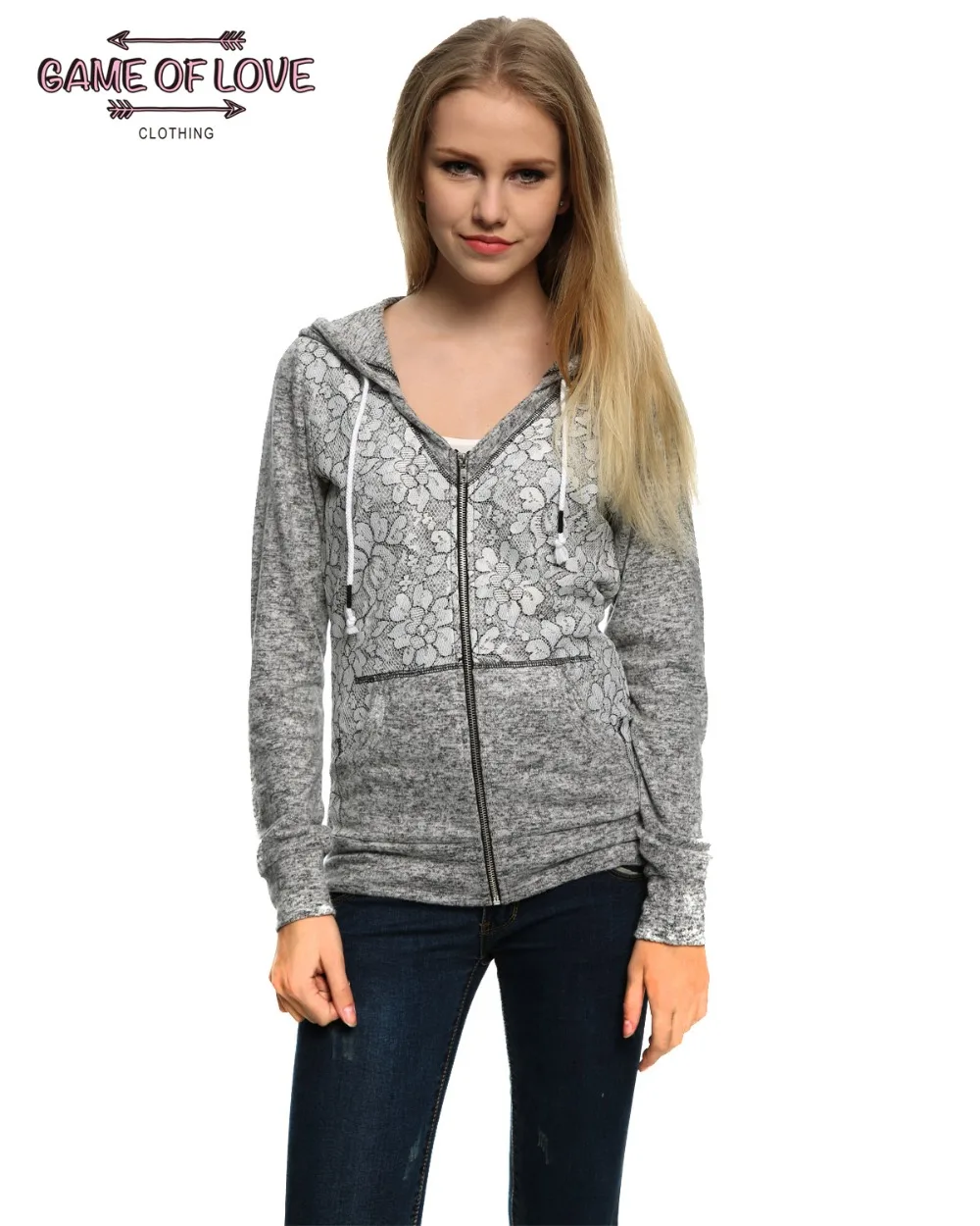 lace front sweatshirt