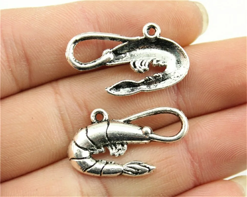Aliexpress.com : Buy WYSIWYG 10pcs 28x15mm Shrimp Charm Pendants For ...