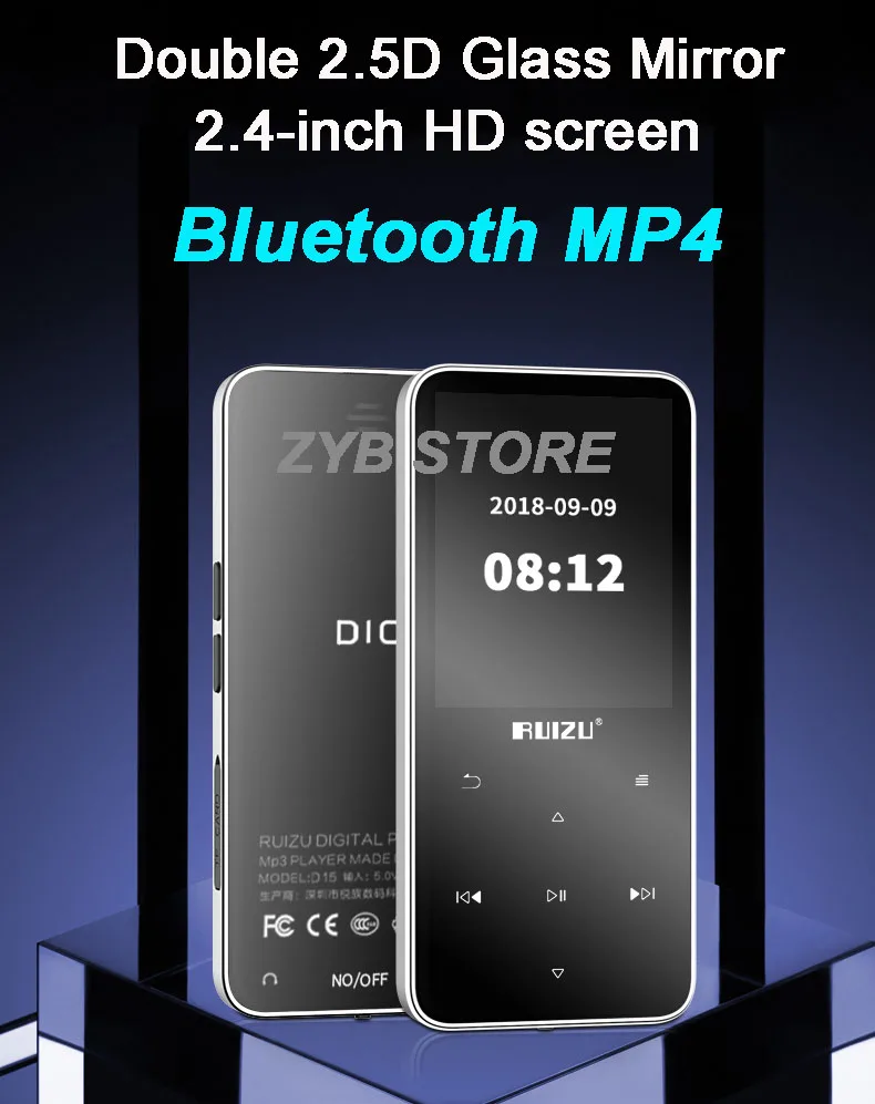 Bluetooth MP3 плеер без потерь HiFi MP3 музыкальный плеер портативный аудио 8 ГБ с динамиком FM радио Электронная книга часы