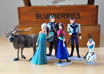 

9-12cm 6pcs/lot Snow and Ice Princess For Kids Snow Queen Figures Kristoff Sven Olaf Pvc Action Figure Toys Doll Christmas Gift