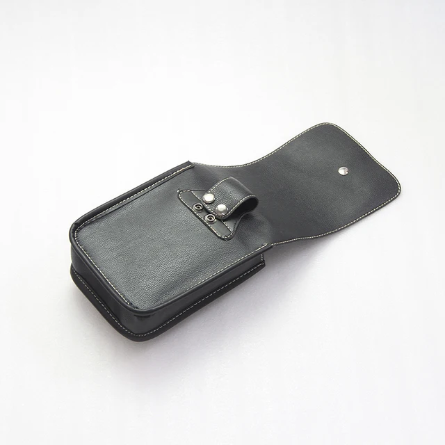 Black Motorcycle PU Leather Saddle Bags Storage Luggage Bags Side Tool Pouch Waist Bags Universal For Harley Chopper Touring