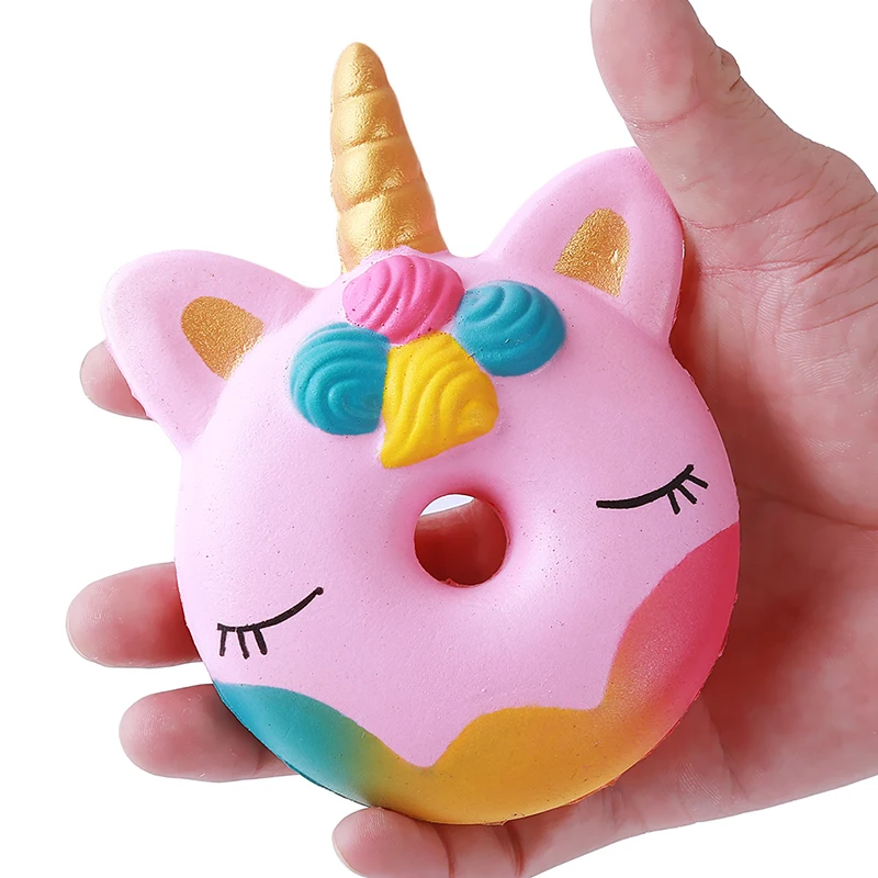 Банан попкорн лошадь ПУ Jumbo картофель фри эластичный снятие стресса Антистресс мягкая сжимающая игрушка Ароматизированная сжимающая его тереть его мягкими - Цвет: pink Donut