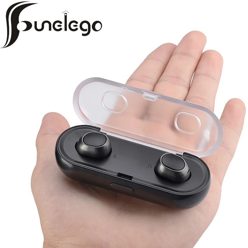 Funelego Wireless Bluetooth Earphone TWS 16 Mini Hidden Stereo In Ear Earphones With Storage Charging Power