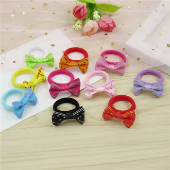 

200PCS/LOT Novelty Star Solid Bow Elastic Hair Bands Toys For Girls Handmade Child Headband Scrunchy Hair Accessories For Kids