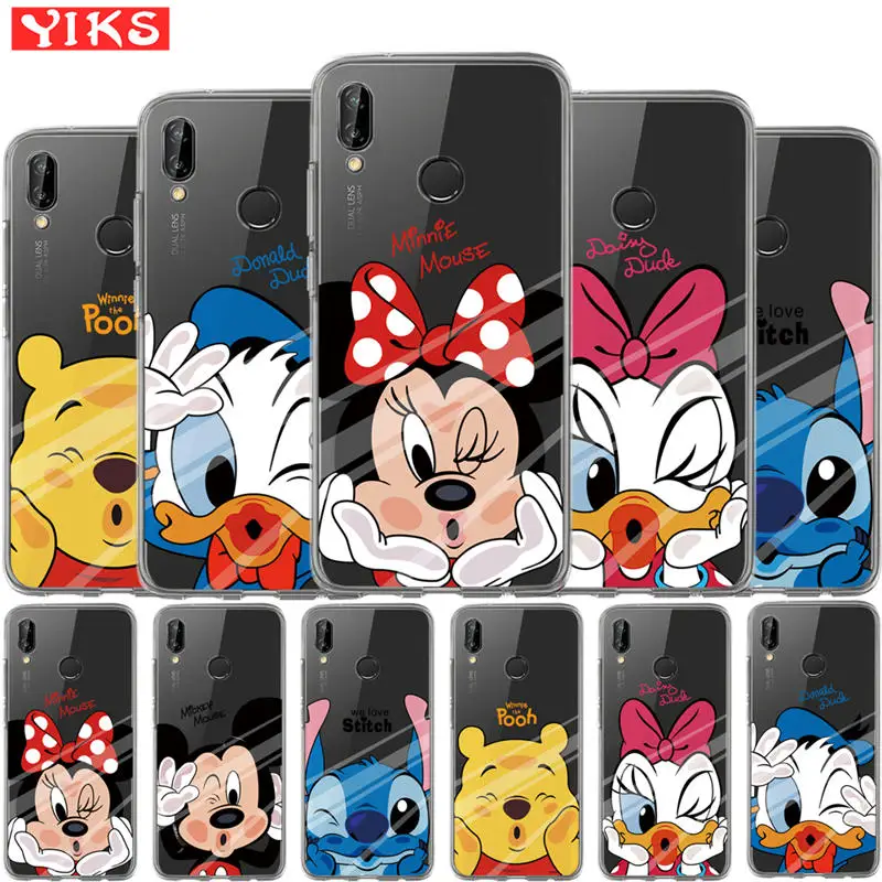 

Cute Mickey Minnie For Huawei mate 9 10 P8 P9 P10 P20 Lite plus pro Honor 8 9 10 Lite 6A 6X 7 7A 7X 7C Cover Case Coque Etui