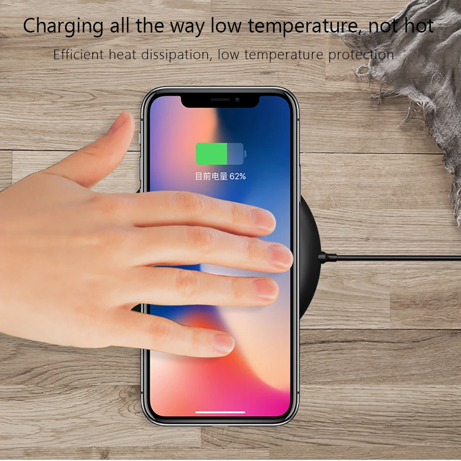 !ACCEZZ 7.5W Fast Qi Wireless Charger For iPhone X 8 8 Plus 10W Waterproof Quick Charging For Samsung Galaxy S8 S9 Plus S7 Edge (7)