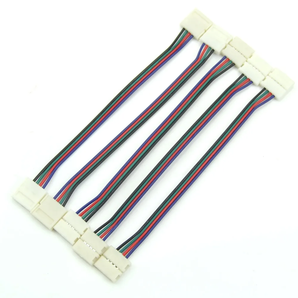 

1pcs 12mm 4 Pin two Connector with Cable For SMD LED 5050 RGB Strip Light