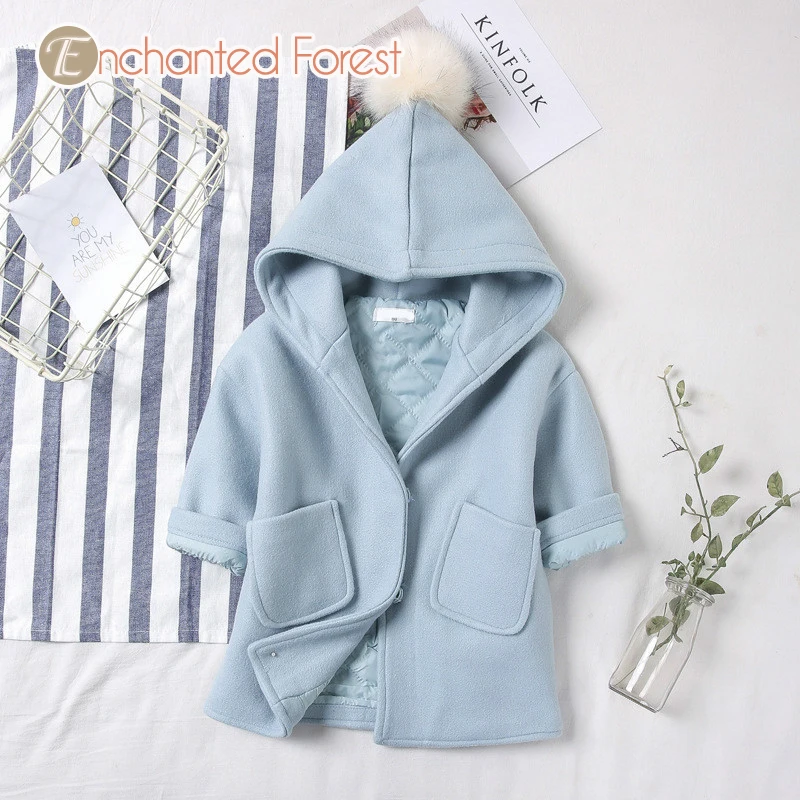 

Children's woolen coat 2018 autumn&winter new children's clothing woolen coat baby child girl thickening woolen coat Lengthen