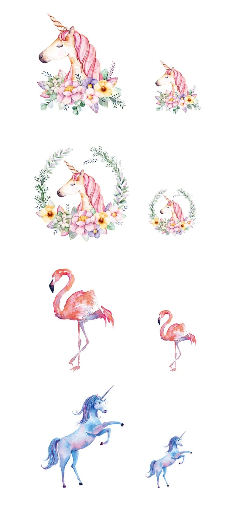 2 Pieces Unicorn Patches Heat Transfer Iron On Stickers Patch DIY Families Decoration Applique Accessory Fabric for a Dress1